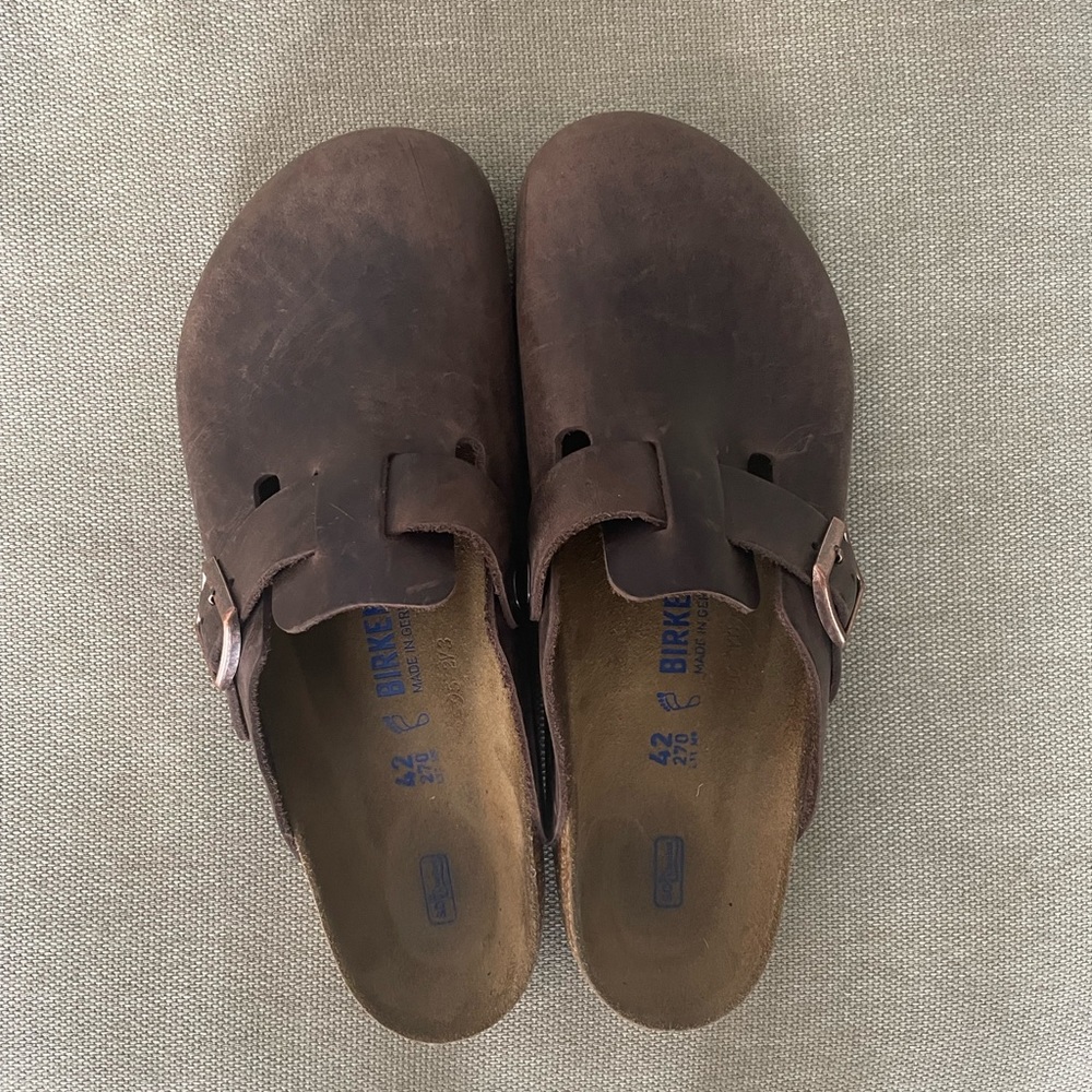 Birkenstock Boston Oiled Leather Clogs - Habana - Size 42 - lightly used